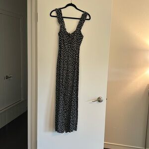 Reformation Navy Floral Junpsuit